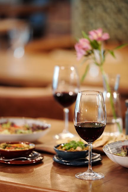 Luxurious restaurant with gourmet food and drinks